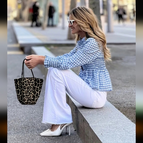 3/$30 Blue Gingham Shirt - Picture 2 of 5